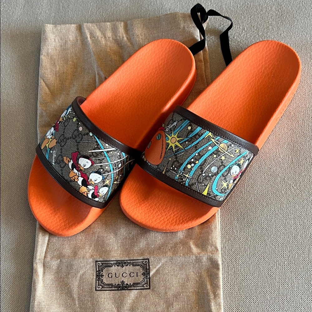 NWOT Gucci x Disney Donald Duck Nephews Mens/Boys Slides
